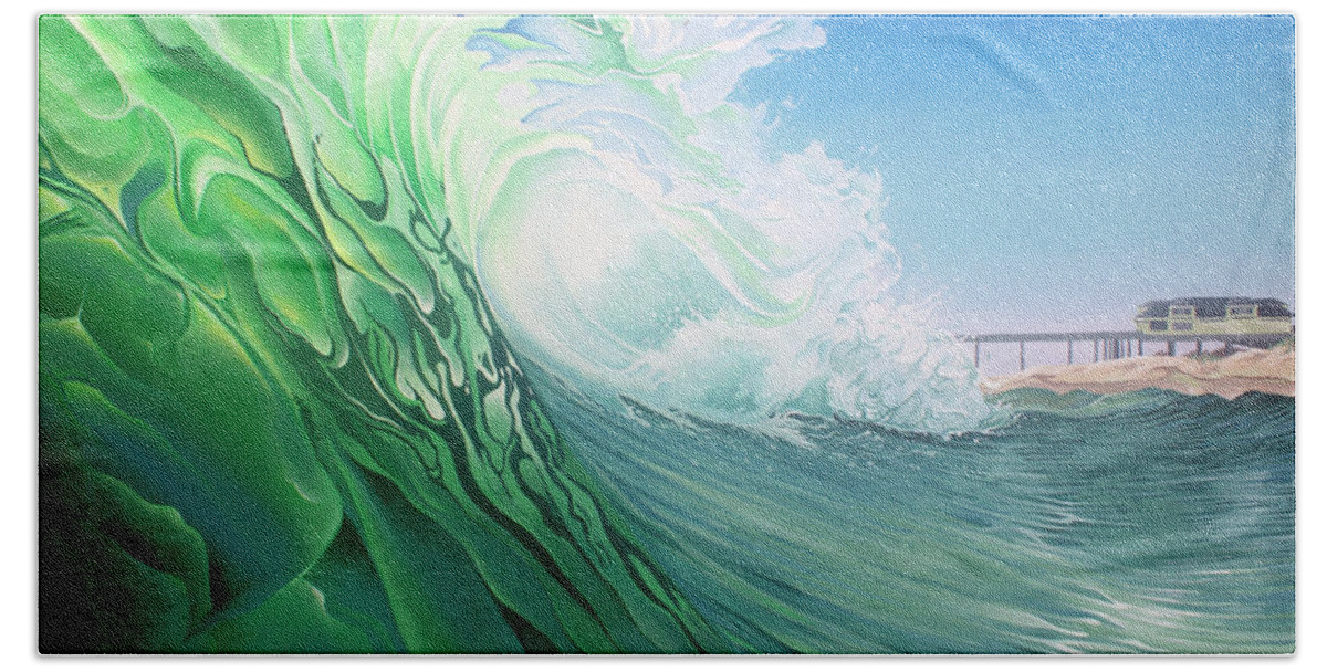 Surf Bath Towel featuring the painting Access 10 by William Love