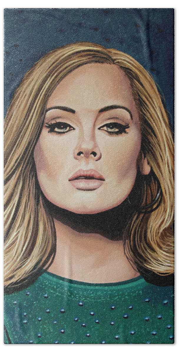 Adele Hand Towel featuring the painting Adele Painting 3 by Paul Meijering
