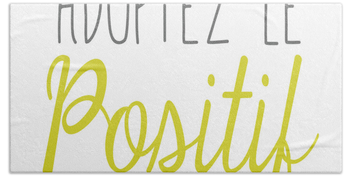 Adoptez Hand Towel featuring the painting Adoptez Le Positif by Sd Graphics Studio