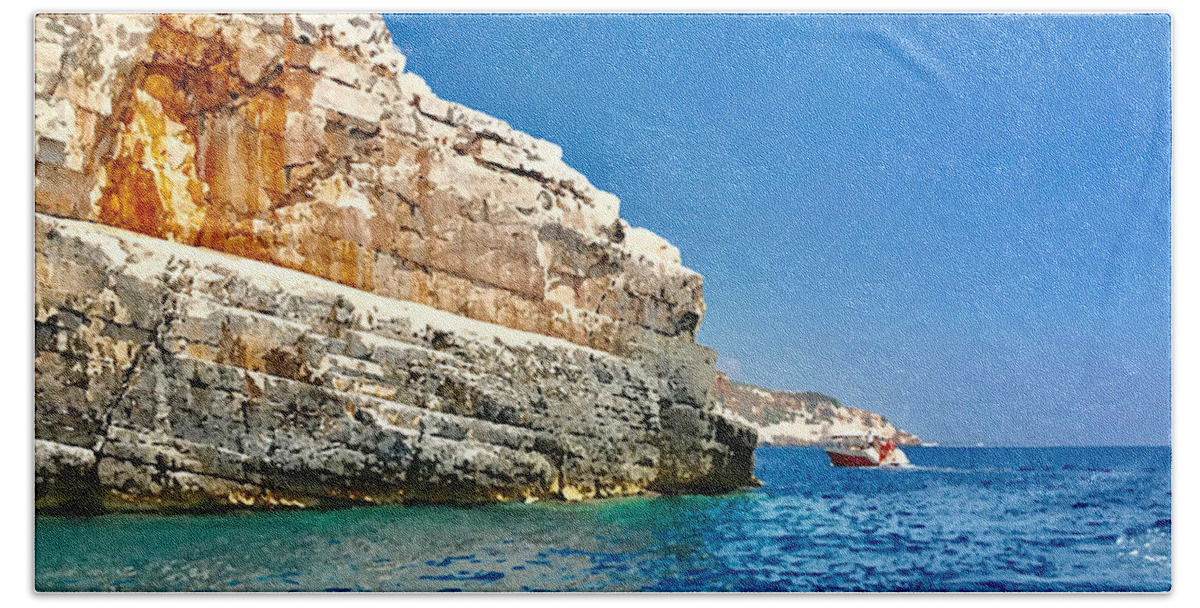 Adriatic Sea Hand Towel featuring the photograph Adriatic Cliffs by Tom Johnson