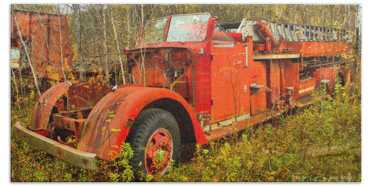 Fire Truck Hand Towel featuring the photograph After The Last Fire In Vermont by Adam Jewell