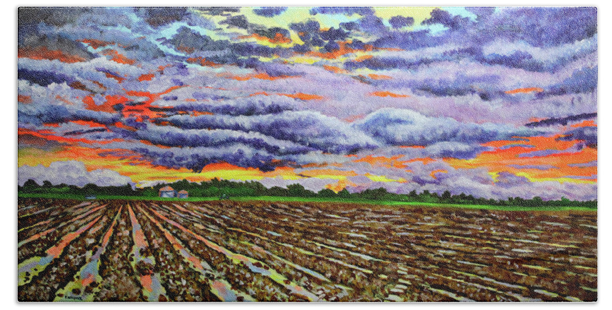 Landscape Bath Towel featuring the painting After The Storm by Karl Wagner