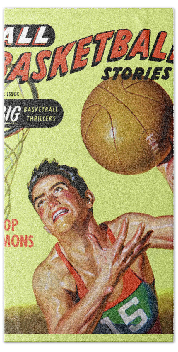 Basketball Hand Towel featuring the painting All Basketball Stories: Hoop Demons by Lyman Anderson