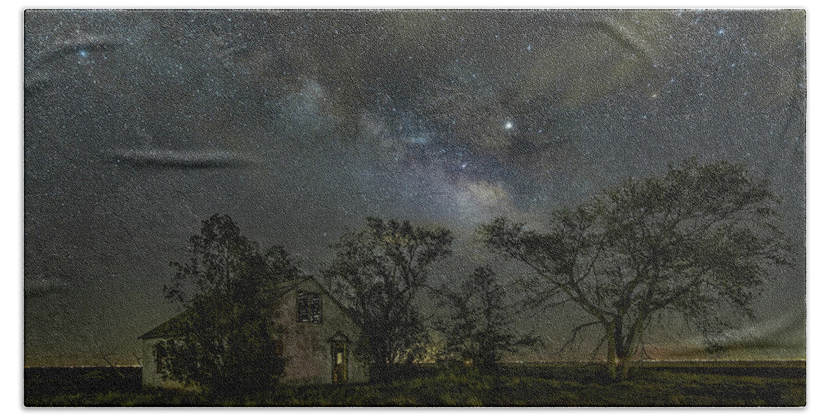 Milky Way Hand Towel featuring the photograph Alone in the Night by James Clinich