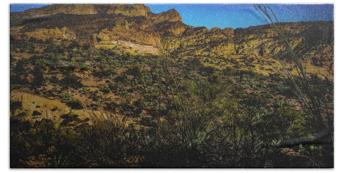 Landscape Hand Towel featuring the photograph Along the Apache Trail by Roger Passman