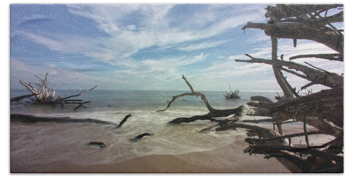 Ocean Hand Towel featuring the photograph Along the Sand by Robert Och