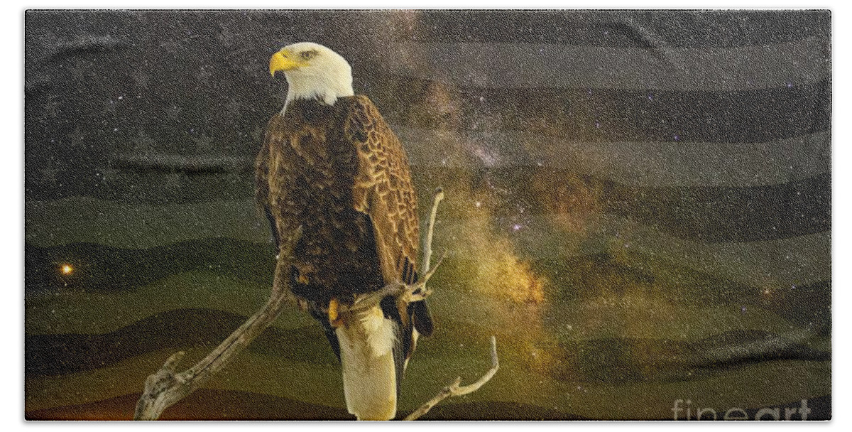 Eagle Hand Towel featuring the photograph Always On Guard by Jeffrey Schulz
