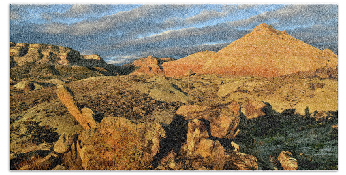 Ruby Mountain Bath Towel featuring the photograph Amazing Clouds over Ruby Mountain and Colorado National Monument by Ray Mathis