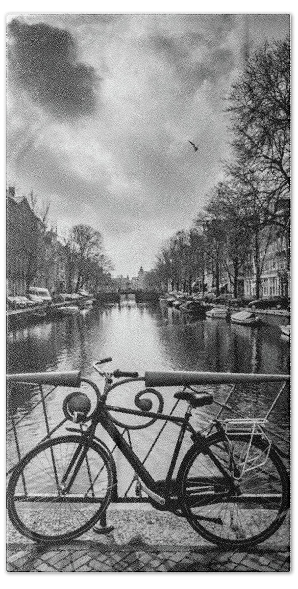 Holland Bath Towel featuring the photograph Amsterdam View by Framing Places