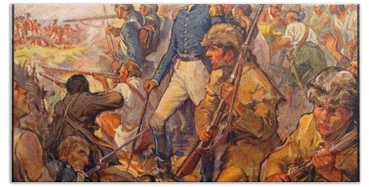 War Of 1812 Bath Towel featuring the painting Andrew Jackson at the Battle of New Orleans by Frederick Coffay Yohn