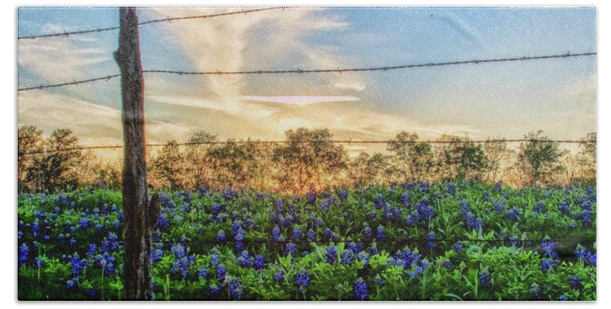 Bluebonnets Bath Towel featuring the photograph Angel in the Sky by Ronnie Prcin