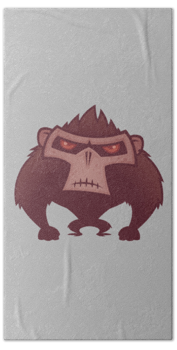 Animal Hand Towel featuring the digital art Angry Ape by John Schwegel