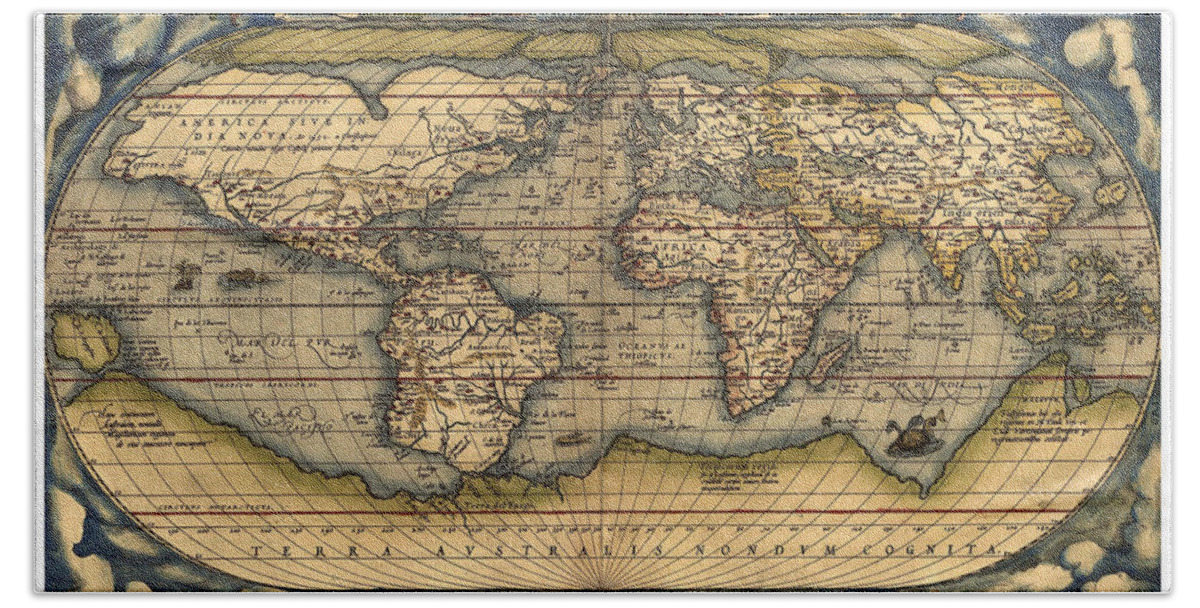 Antique World Map Old Cartographic Map Antique Maps Bath Towel For Sale By Siva Ganesh