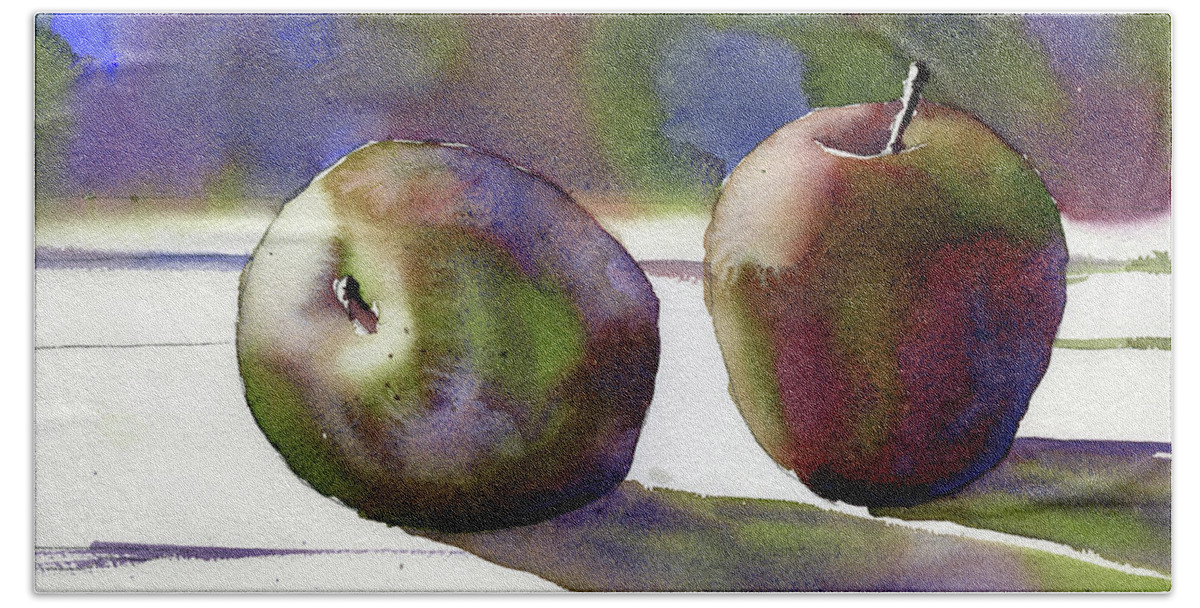 Art For House Bath Towel featuring the painting Apple Still LIfe by Ryan Fox
