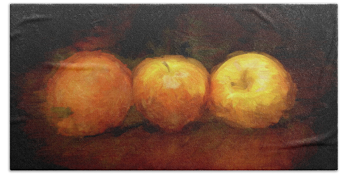 Photography Bath Towel featuring the digital art Apple Still Life by Terry Davis