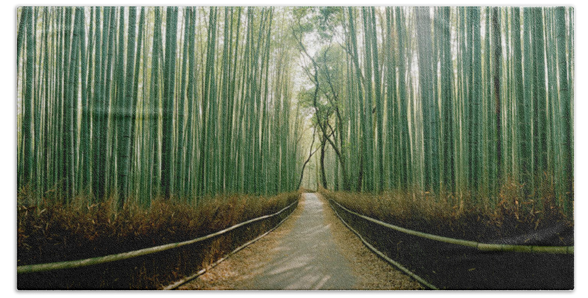 Photography Hand Towel featuring the photograph Arashiyama Bamboo Forest, Kyoto by Panoramic Images