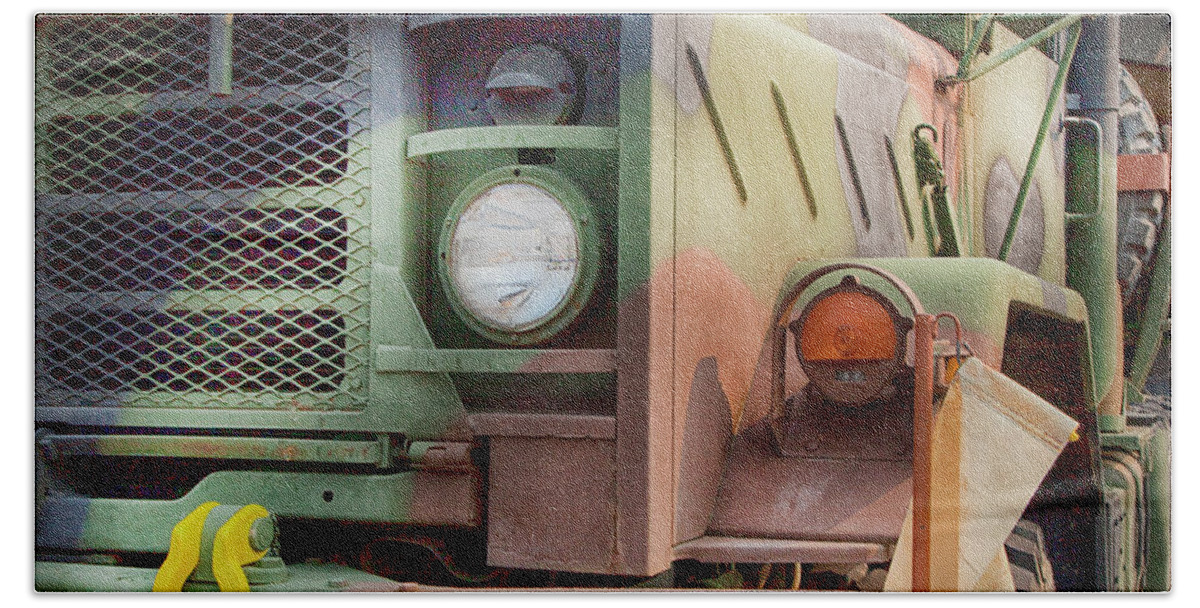 Military Bath Towel featuring the photograph Army Truck by Theresa Tahara
