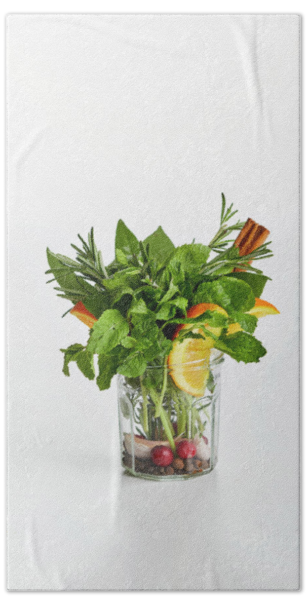 Food Bath Towel featuring the photograph Aromatic bouquet by Cuisine at Home