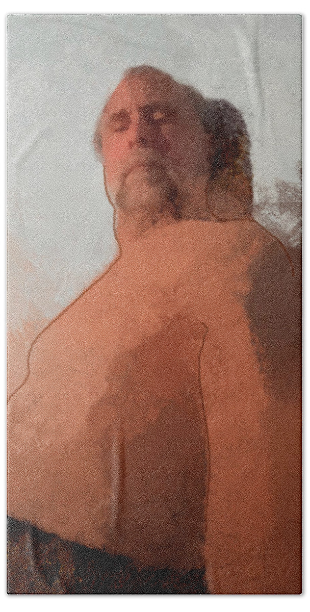 Selfie Bath Towel featuring the digital art Artist at 73, V2 by Robert Bissett