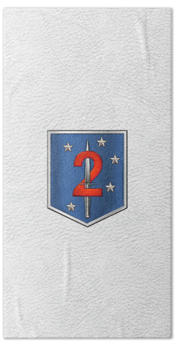 ‘military Insignia & Heraldry’ Collection By Serge Averbukh Hand Towel featuring the digital art 2nd Marine Raider Battalion - 2nd Marine Special Operations Battalion M S O B Patch White Leather by Serge Averbukh