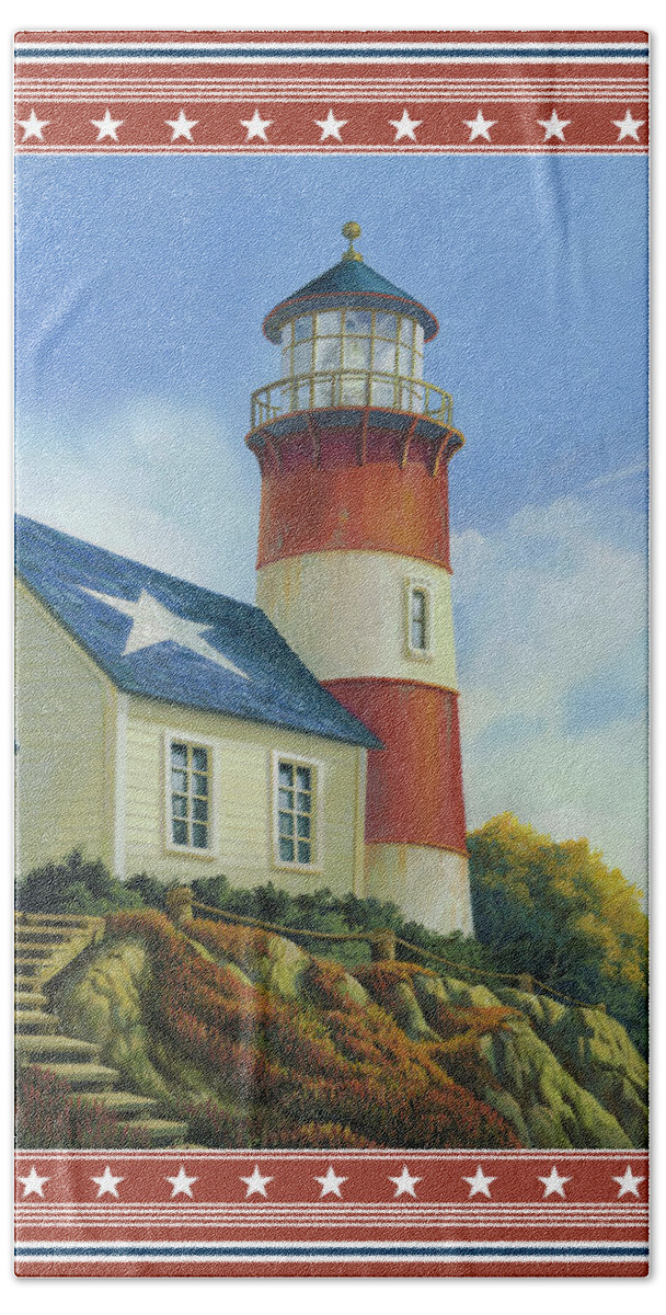 Michael Humphries Hand Towel featuring the painting Liberty's Light by Michael Humphries