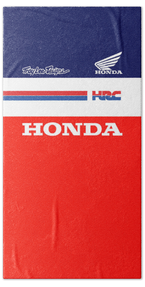 Honda Bath Sheet featuring the digital art Team Honda HRC by Shezan Kiska