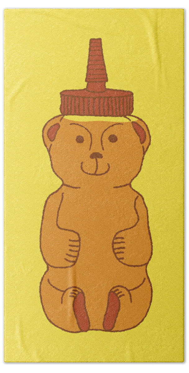 Packaging Bath Towel featuring the painting Happy Honey Bear by Jen Montgomery