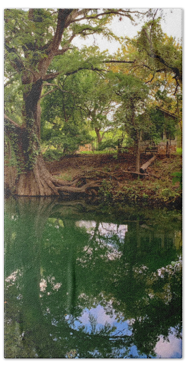 Wimberley Texas Bath Towel featuring the photograph Cypress Creek Mid Afternoon Mid October 1 of 3 by Felipe Adan Lerma