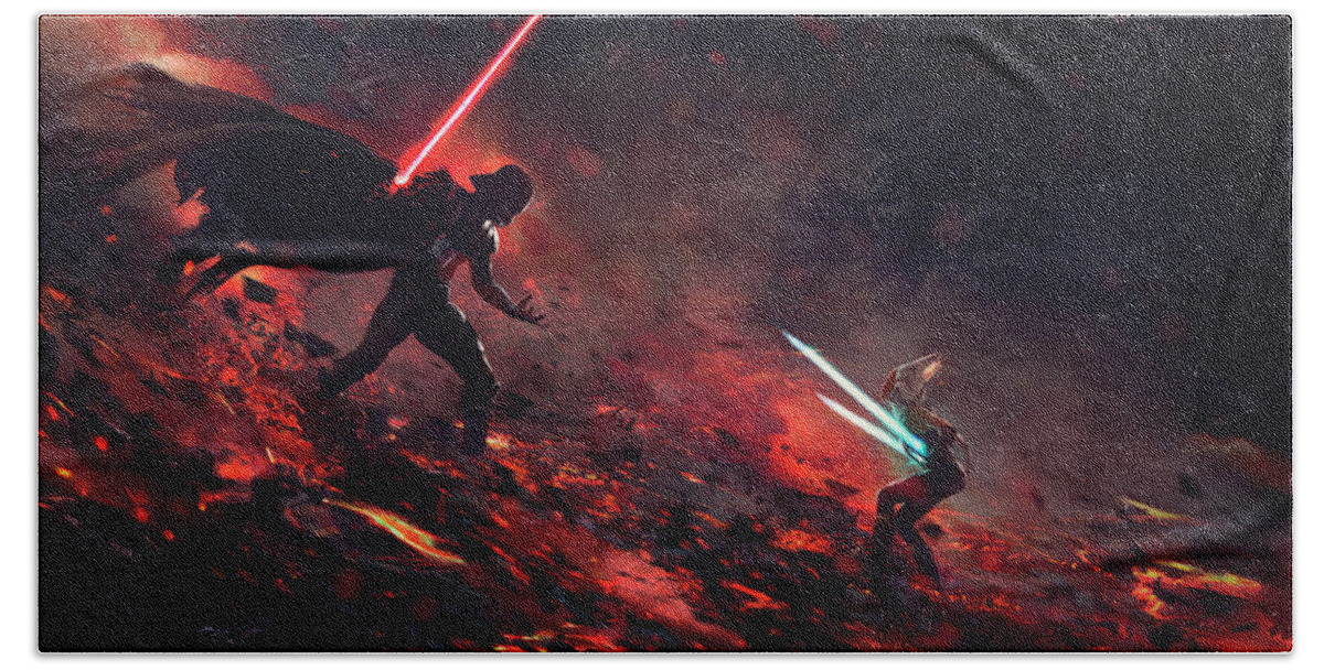 Star Wars Hand Towel featuring the digital art At the End of all things by Guillem H Pongiluppi