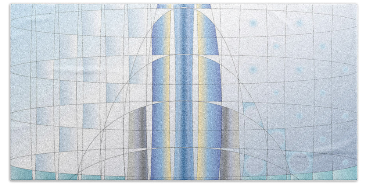 Digital Hand Towel featuring the digital art Atomic Rocket by Kevin McLaughlin