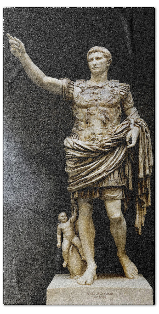 Augustus Of Prima Porta Bath Towel featuring the photograph Augustus of Prima Porta by Weston Westmoreland