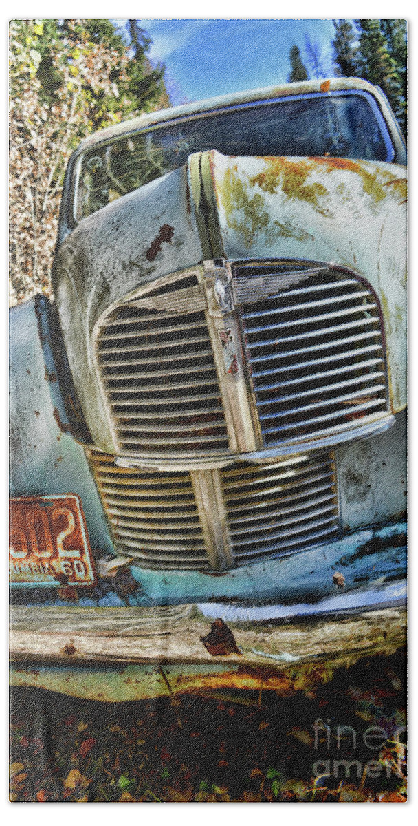 Vintage Hand Towel featuring the photograph Austin A40 by Vivian Martin