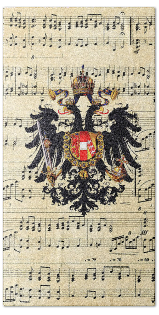 Austria Empire Hand Towel featuring the digital art Austrian emperor's hymn by Helga Novelli