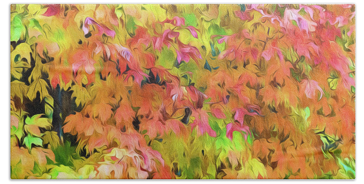 Foliage Bath Towel featuring the photograph Autumn Abstract by Cathy Kovarik