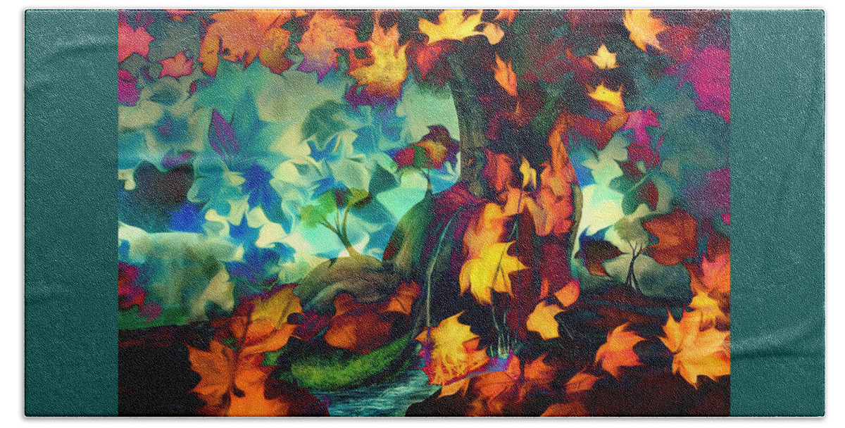 Autumn Bath Towel featuring the digital art Autumn Fantasy 2 by Lisa Yount