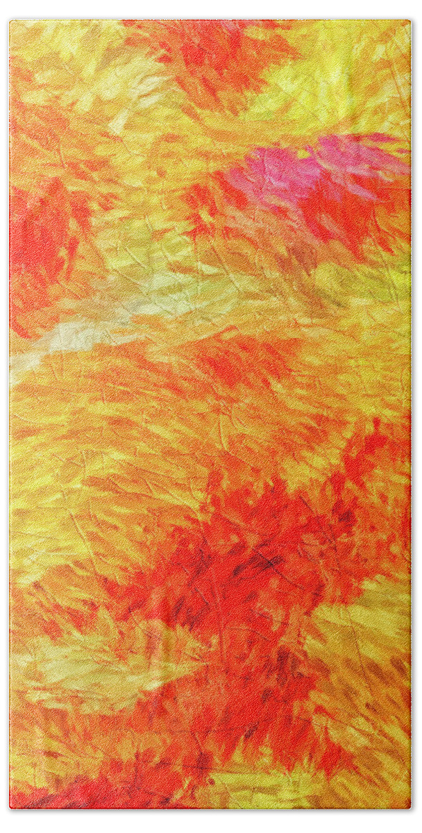 Abstract Bath Towel featuring the painting Autumn Impressions by Doreen Erhardt