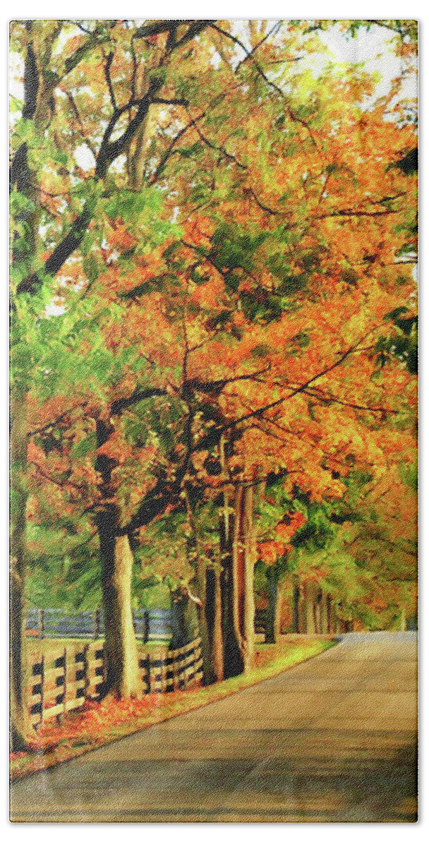 Kentucky Hand Towel featuring the digital art Autumn In Kentucky by CAC Graphics
