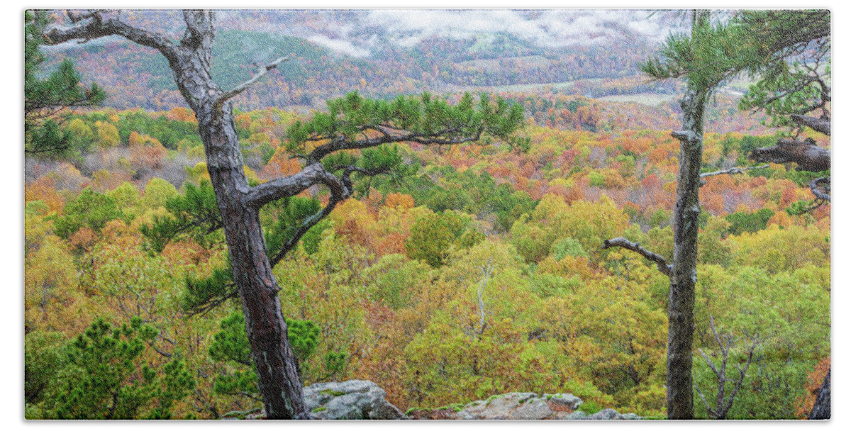 Fall Bath Towel featuring the photograph Autumn overlook by Jack Clutter