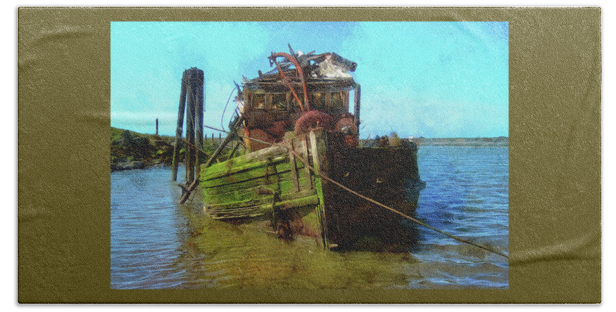 Wrecked Boat Hand Towel featuring the photograph Bad Water Day by Thom Zehrfeld