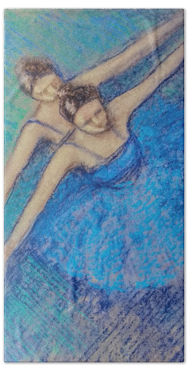 Pastel Painting Hand Towel featuring the painting Ballerina by Asha Sudhaker Shenoy