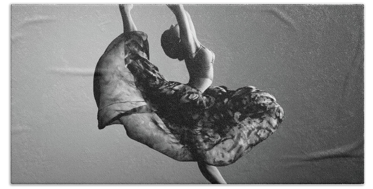 Ballerina Hand Towel featuring the photograph Ballerina jumping by Johan Swanepoel