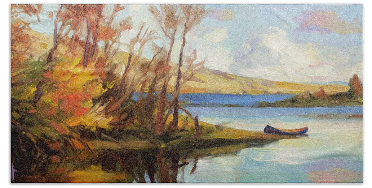 River Hand Towel featuring the painting Banking on the Columbia by Steve Henderson