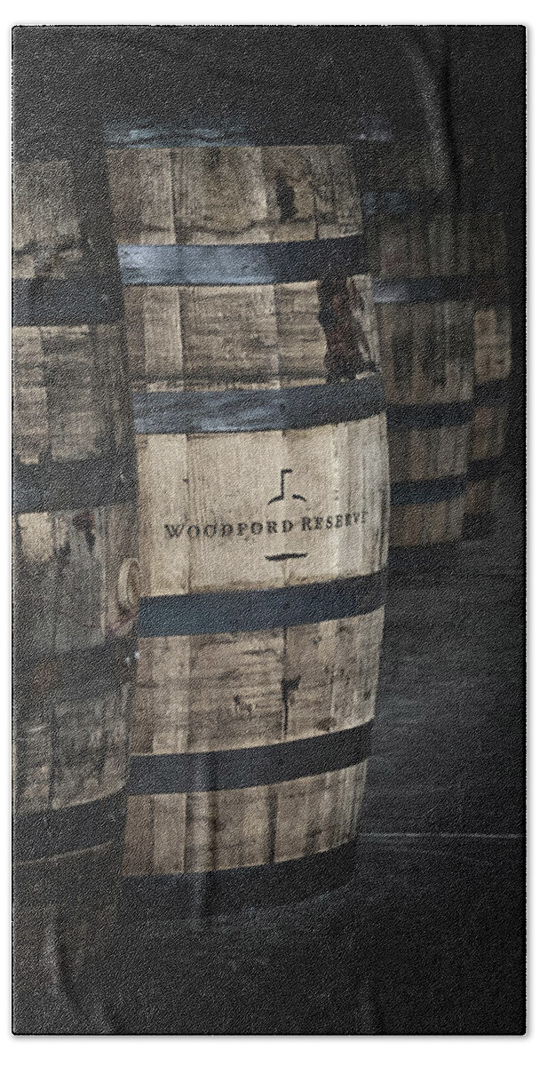 Woodford Reserve Bath Sheet featuring the photograph Barrels of Bourbon by Susan Rissi Tregoning