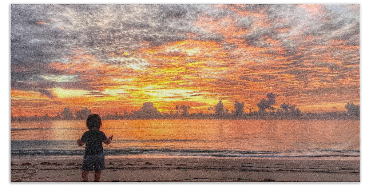 Florida Bath Towel featuring the photograph Beach Baby Sunrise 2 Delray Beach Florida by Lawrence S Richardson Jr