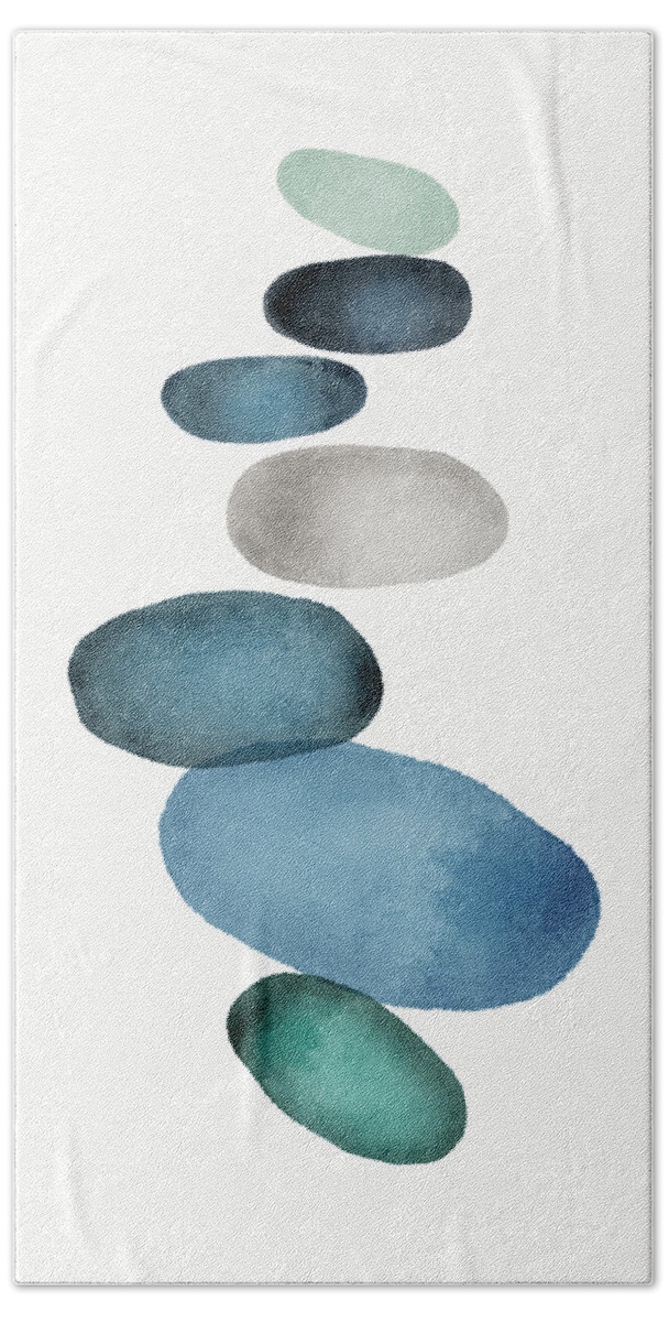 Modern Hand Towel featuring the painting Beach Stones 1- Art by Linda Woods by Linda Woods