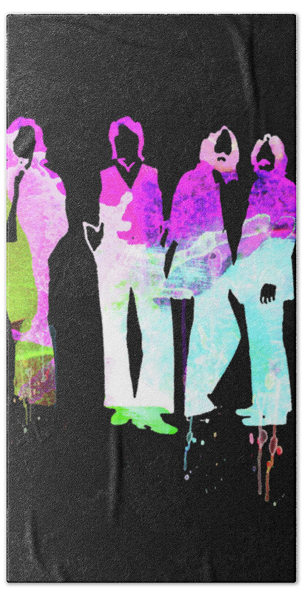  Hand Towel featuring the mixed media Beatles Watercolor II by Naxart Studio