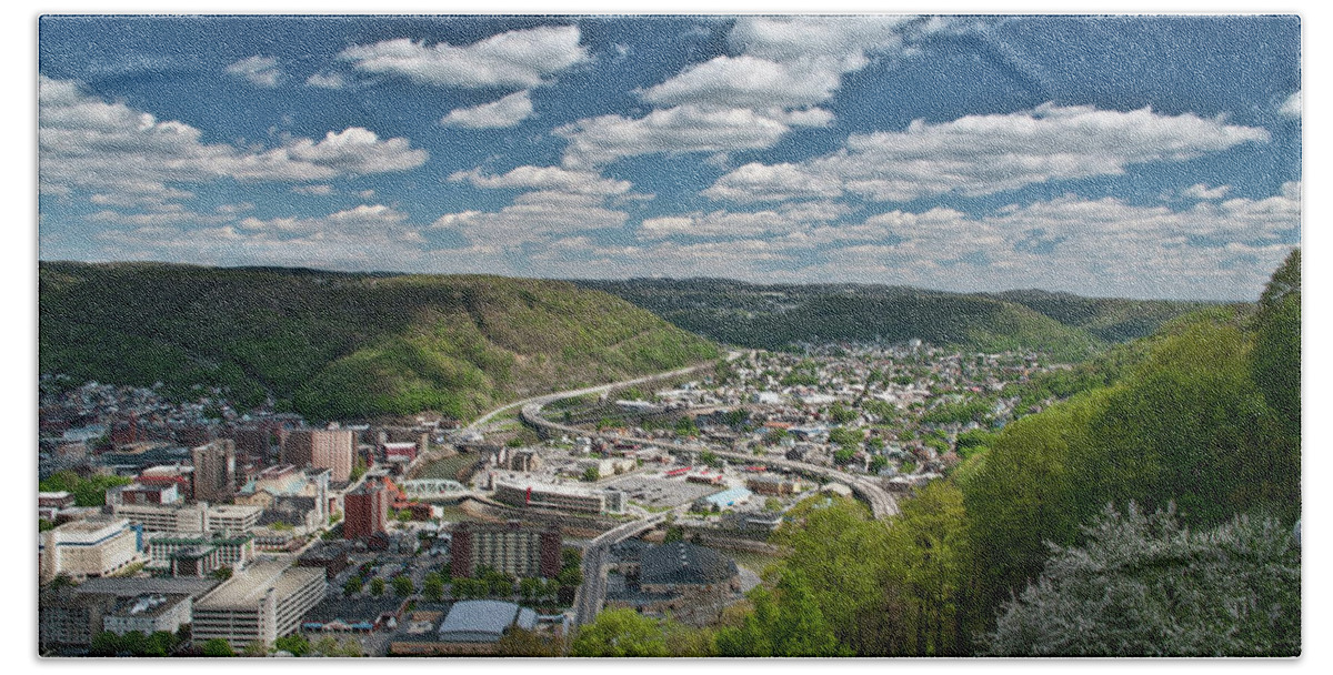 Johnstown Incline Plane Hand Towel featuring the photograph Beautiful Day in Johnstown Pa by Arttography LLC