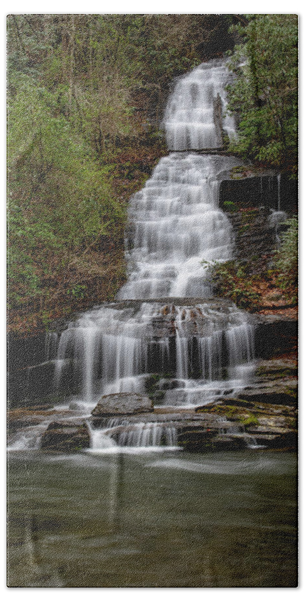 Tom Branch Falls Bath Towel featuring the photograph Beautiful Tom Branch Falls by Robert J Wagner