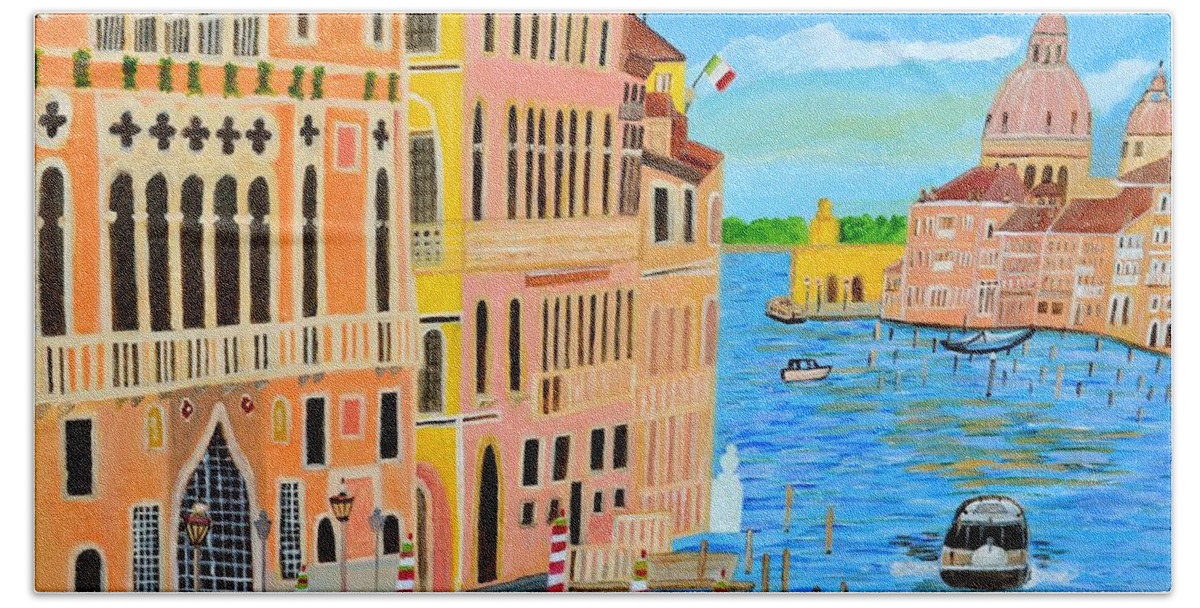 Venice Hand Towel featuring the painting Beautiful Venice by Magdalena Frohnsdorff