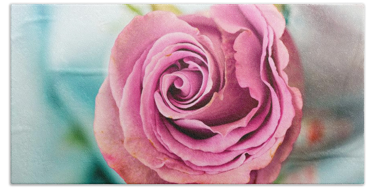 Flower Bath Towel featuring the photograph Beautiful vintage rose by Top Wallpapers